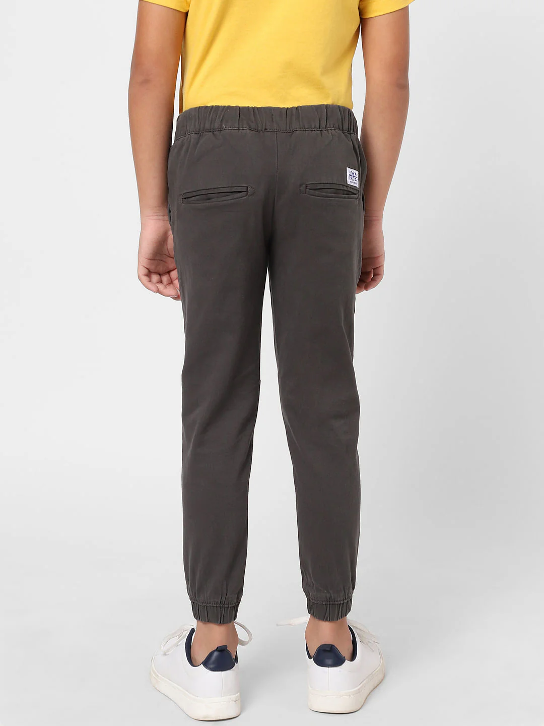 BOYS Dark Grey Mid Rise Joggers - Image 4