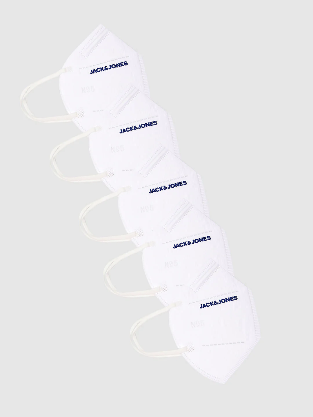 Pack of 5 White Logo Print N95 Mask with PM2.5 Filter - Image 2