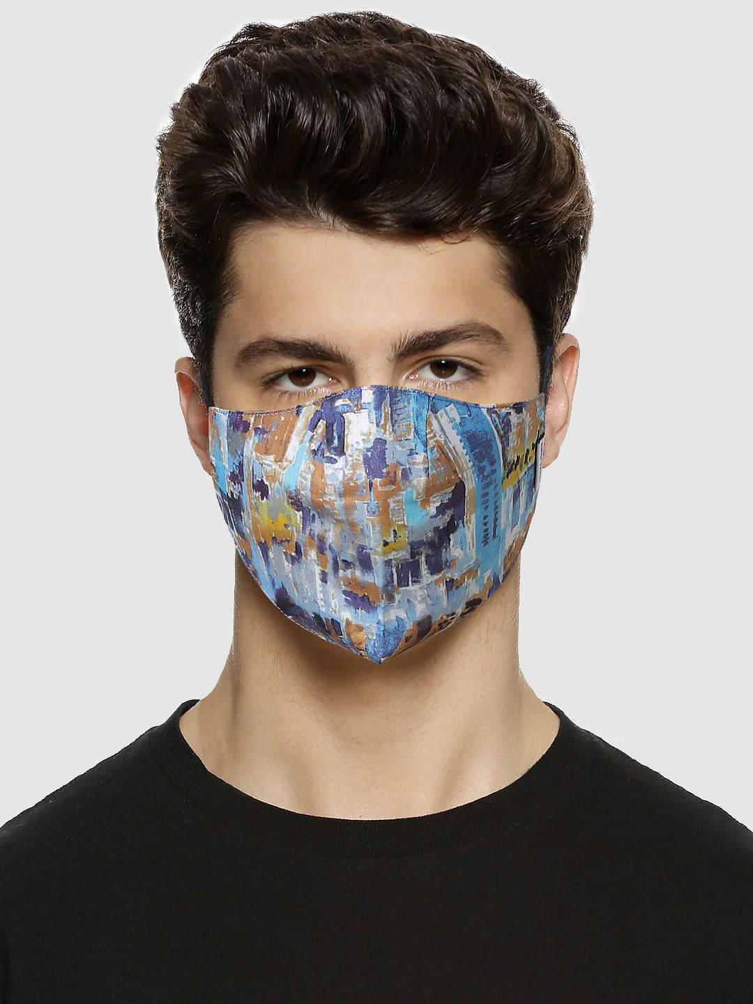 Pack of 3 Blue All Over Print B95 3 PLY Mask - Image 4