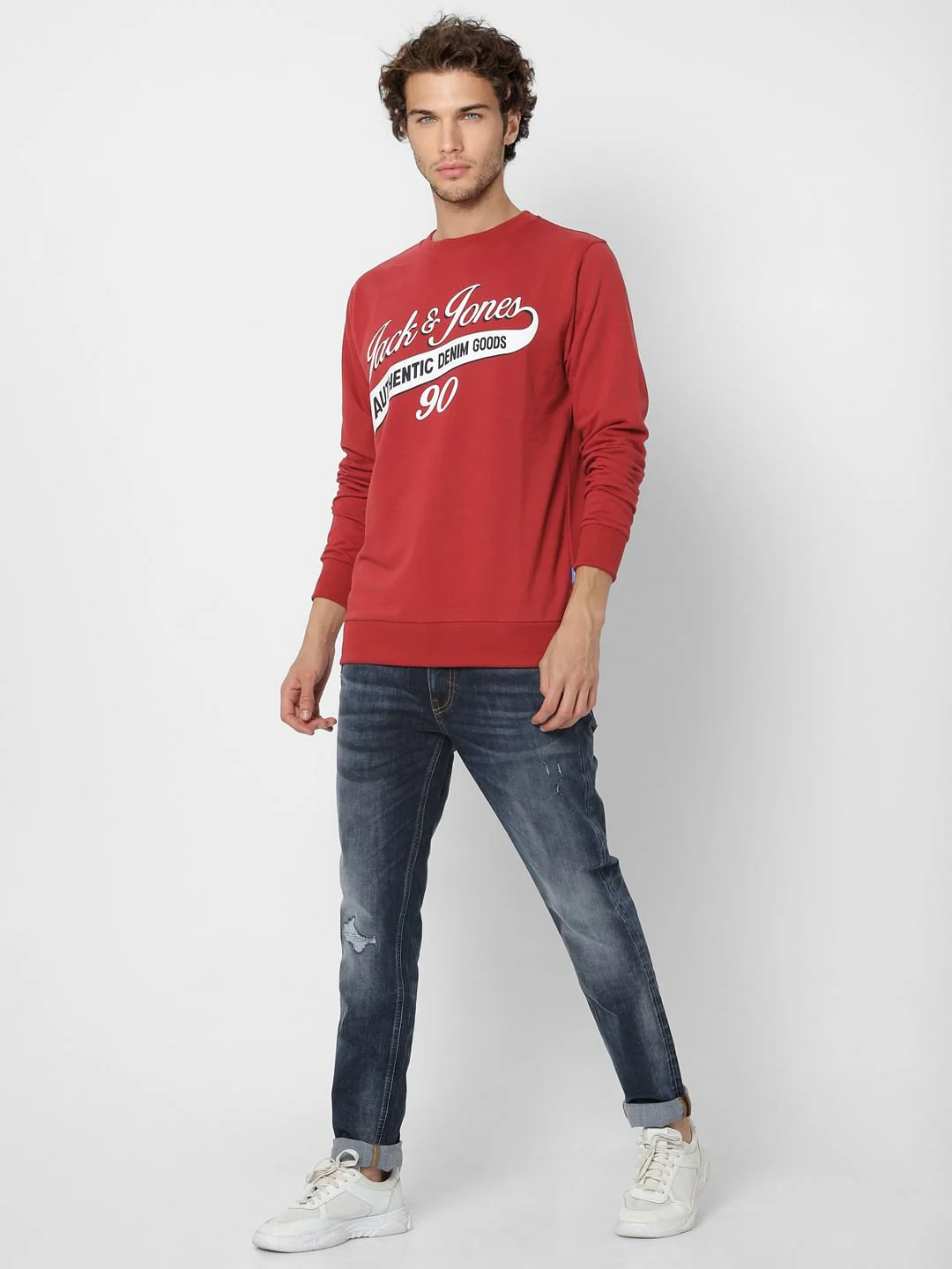 Red Logo Print Sweatshirt