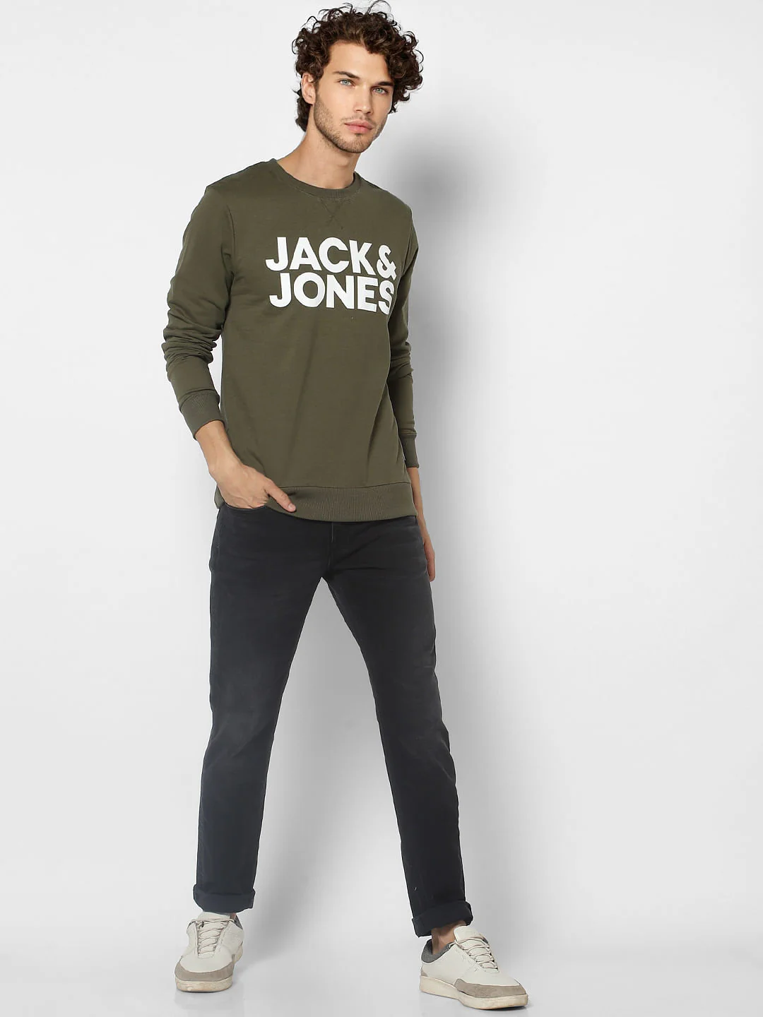 Green Logo Print Sweatshirt