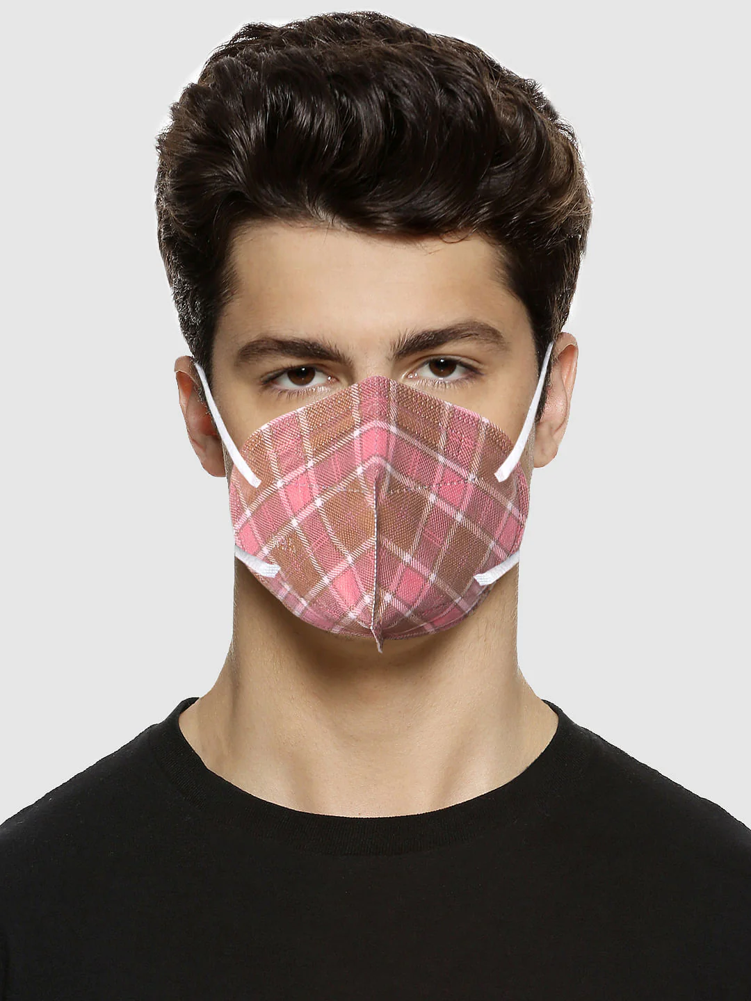 Pack of 3 Check Print N95 Mask with PM 2.5 Filter - Image 3