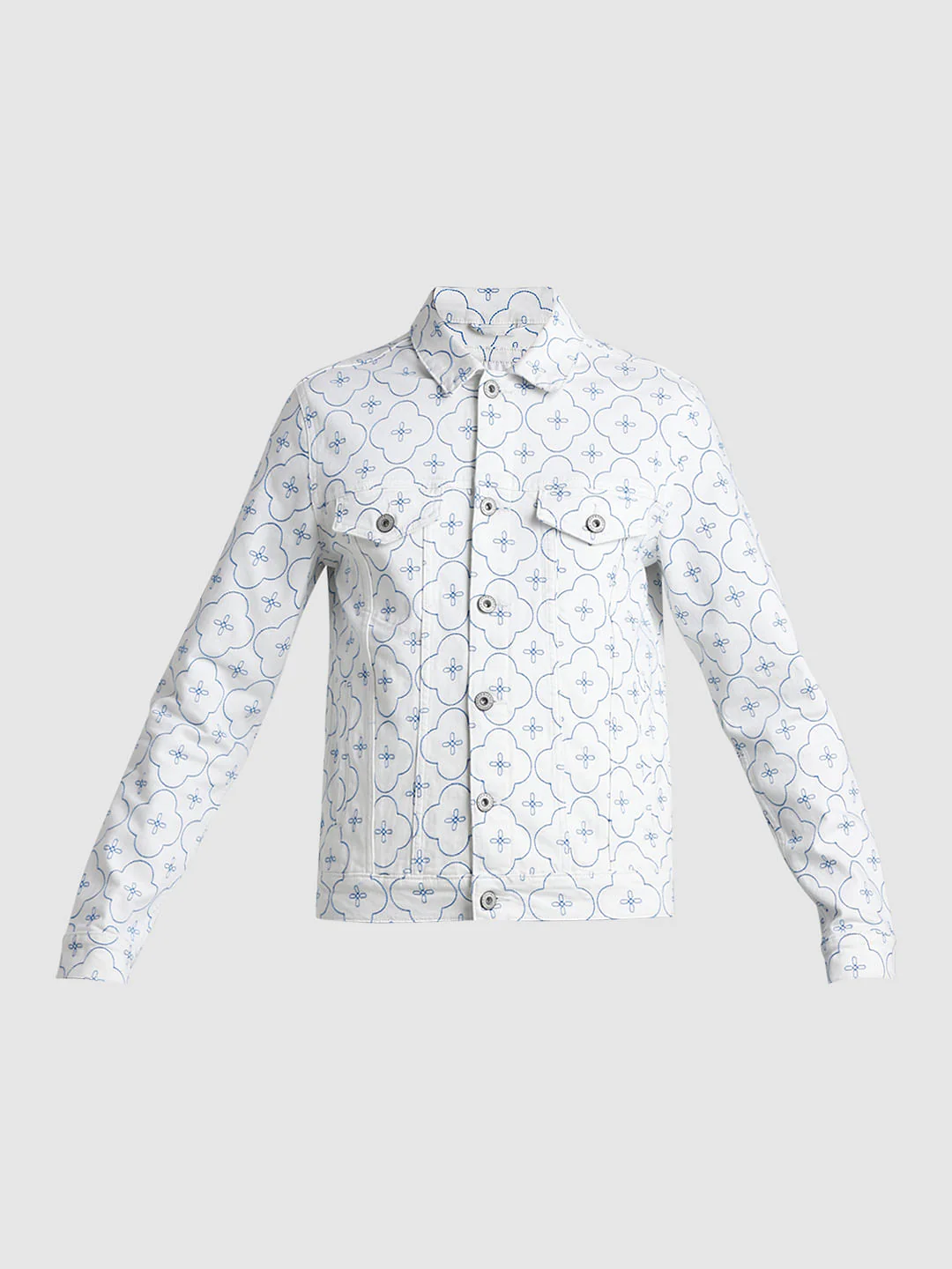 White Embroidered Co-ord Set Jacket - Image 7