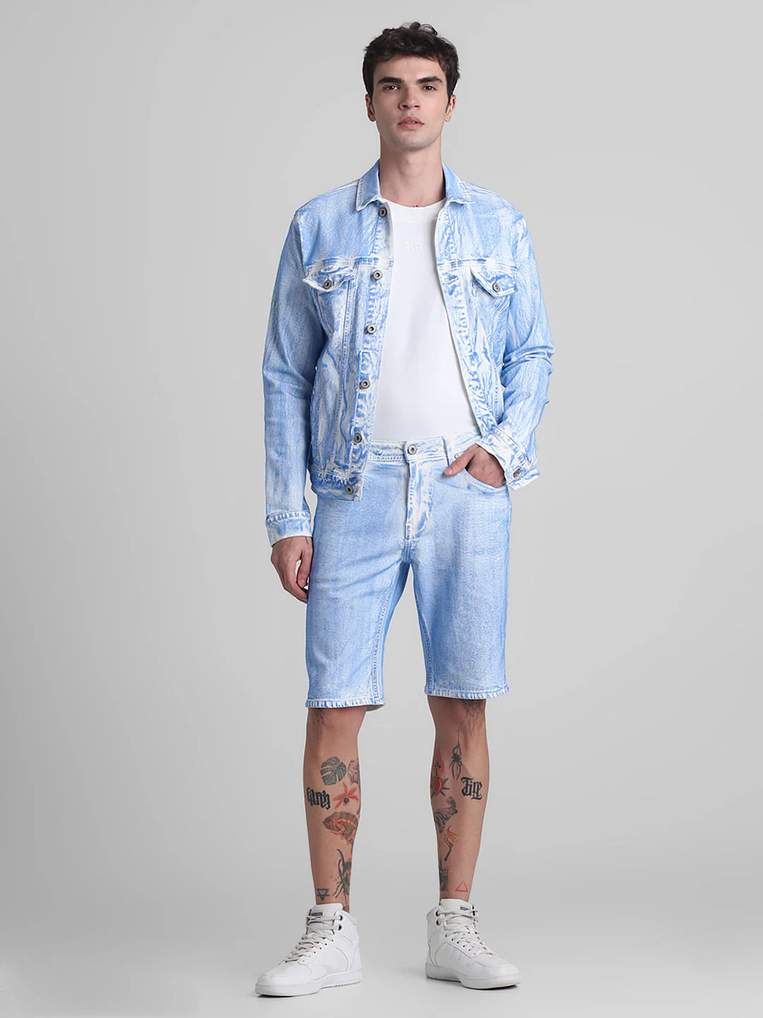 White Washed Co-ord Set Denim Jacket - Image 6