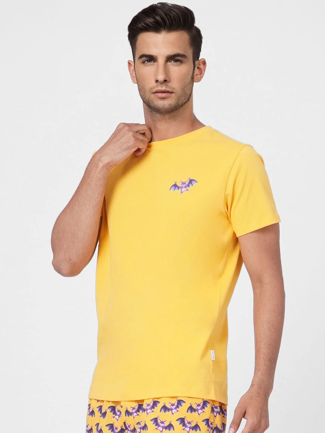 Yellow T-shirt & Printed Shorts Set - Image 3
