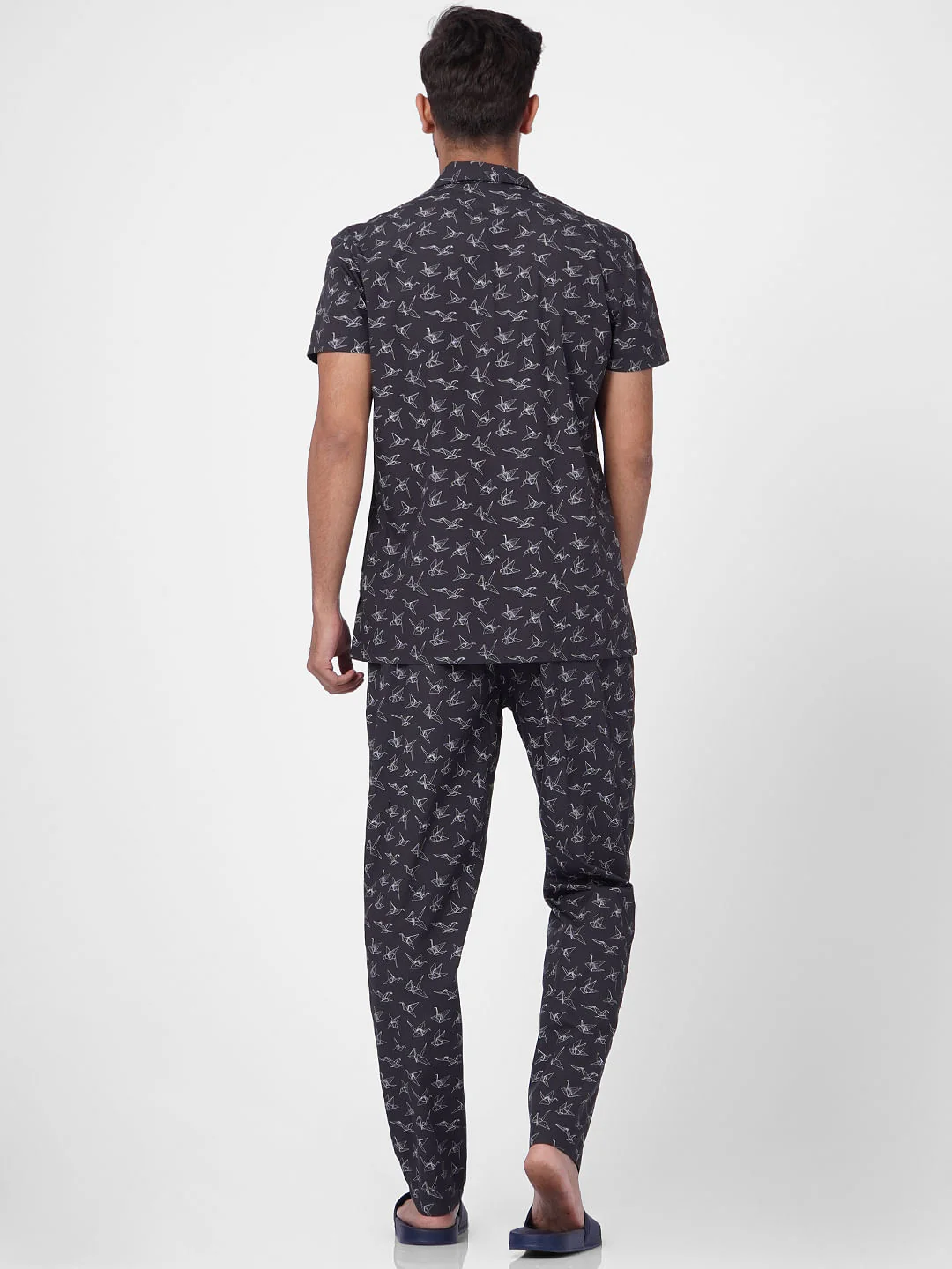 Grey Printed Shirt & Pyjama Set - Image 4