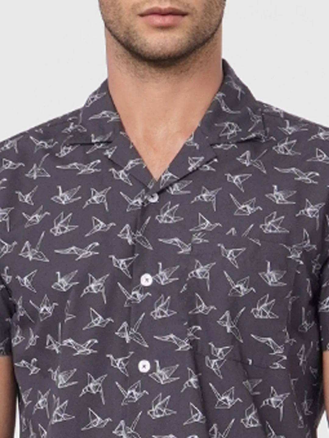 Grey Printed Shirt & Pyjama Set - Image 5