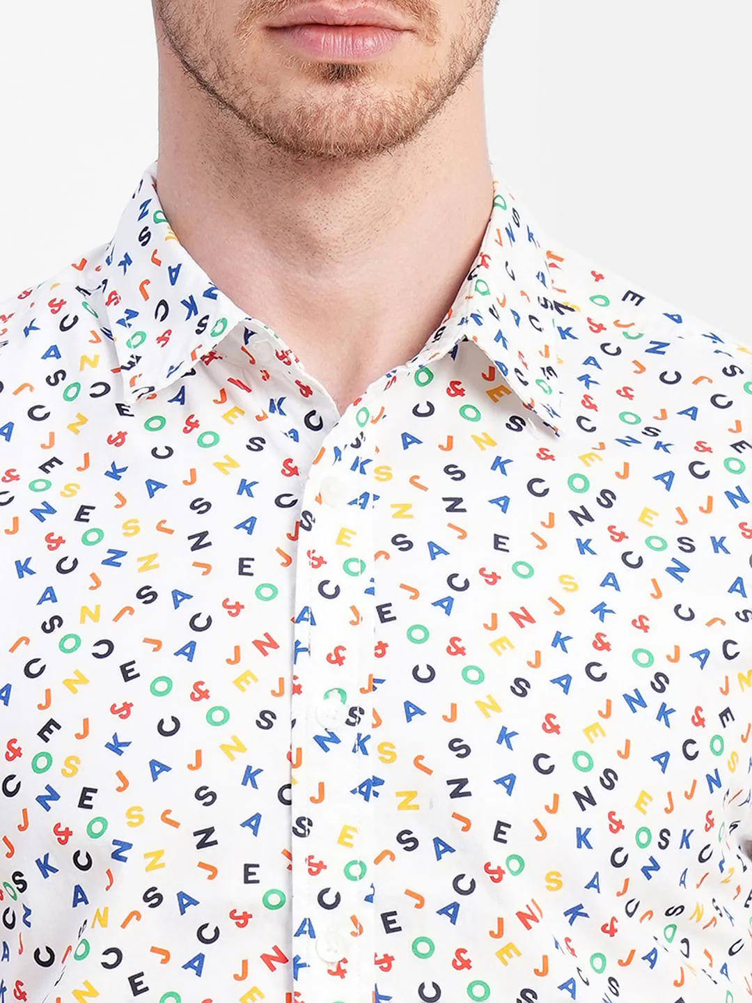 White Logo Print Short Sleeves Shirt - Image 5