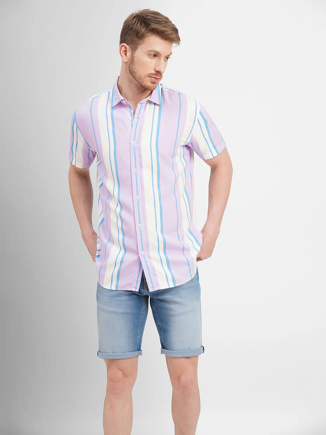 Orchid Colourblocked Short Sleeves Shirt - Image 2