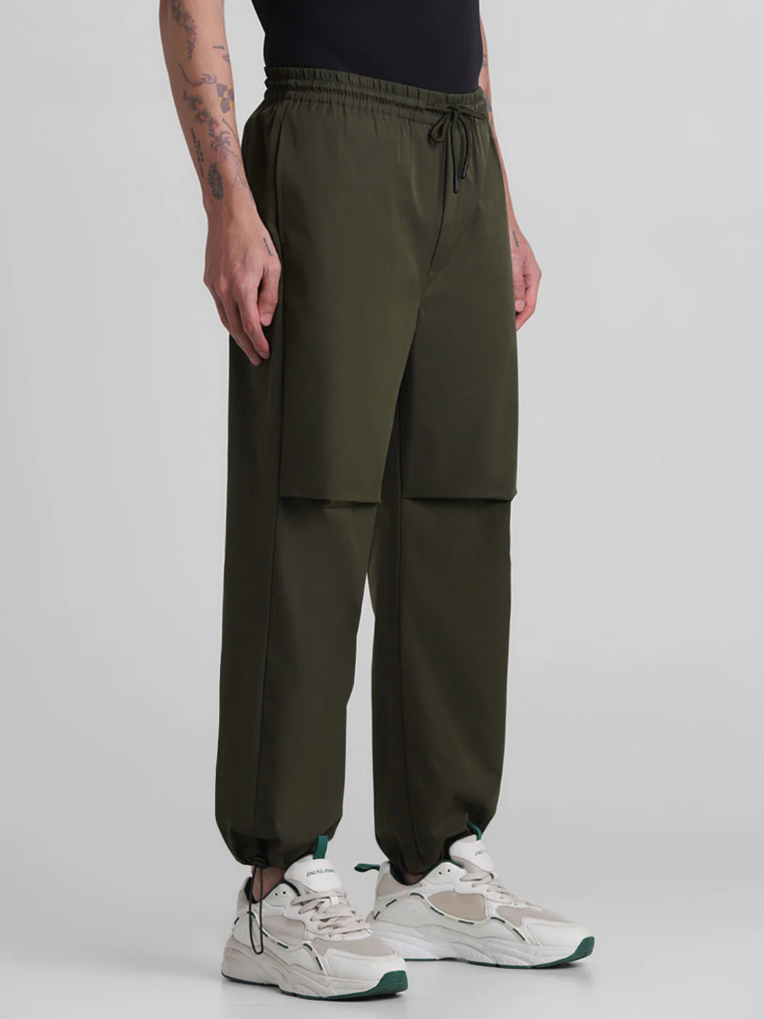 Dark Green Mid Rise Casual Pants - Image 2