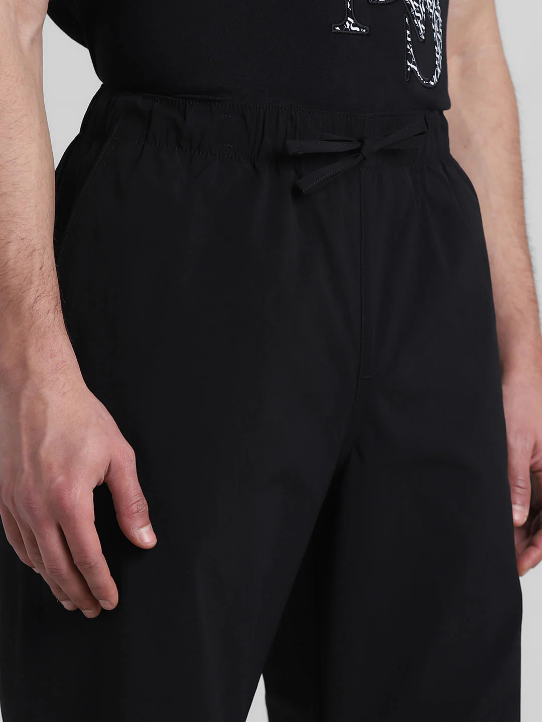 Black Mid Rise Parachute Pants - Image 4