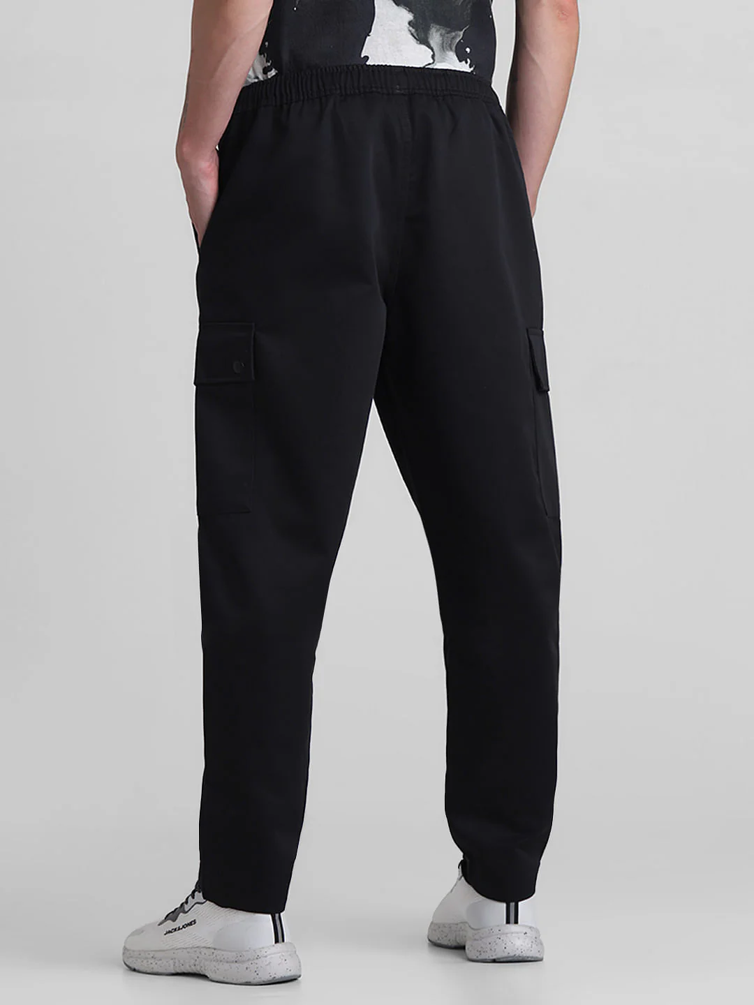 Black Mid Rise Cargo Joggers - Image 3