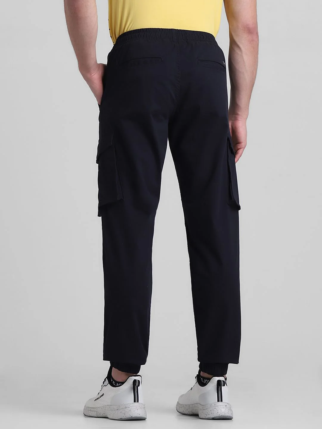 Navy Blue Mid Rise Cargo Pants - Image 3