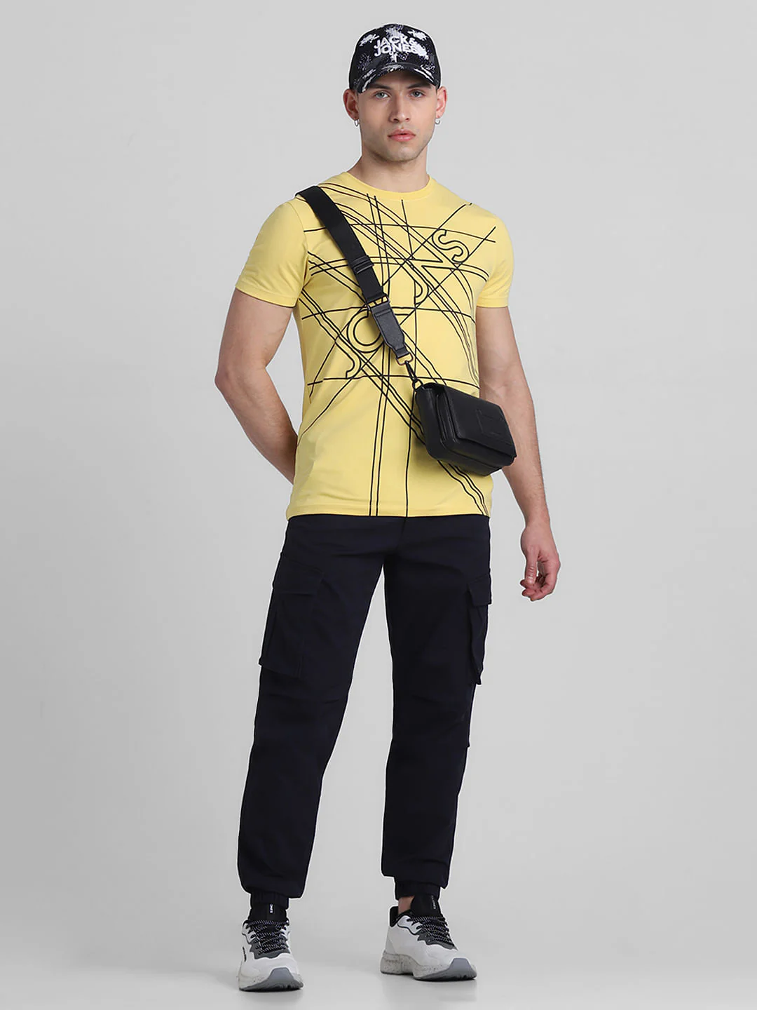 Navy Blue Mid Rise Cargo Pants - Image 5