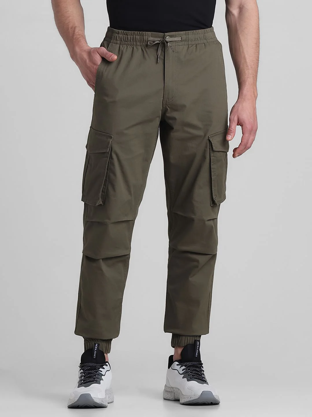 Olive Mid Rise Cargo Pants