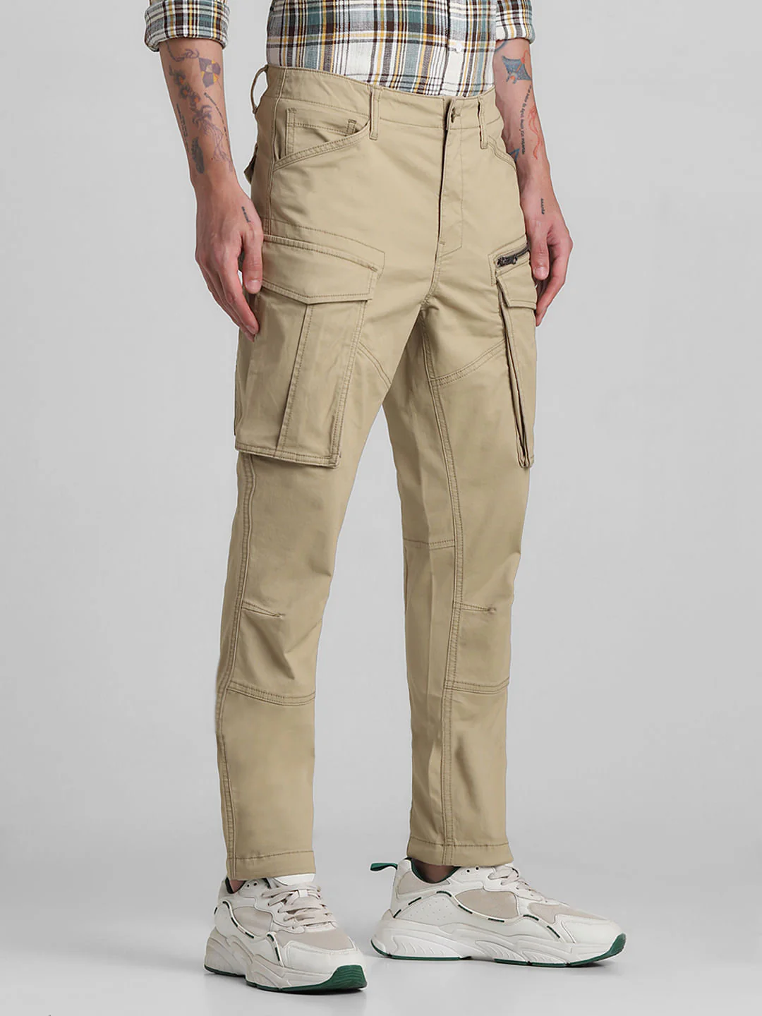 Light Brown Mid Rise Cargo Pants - Image 2
