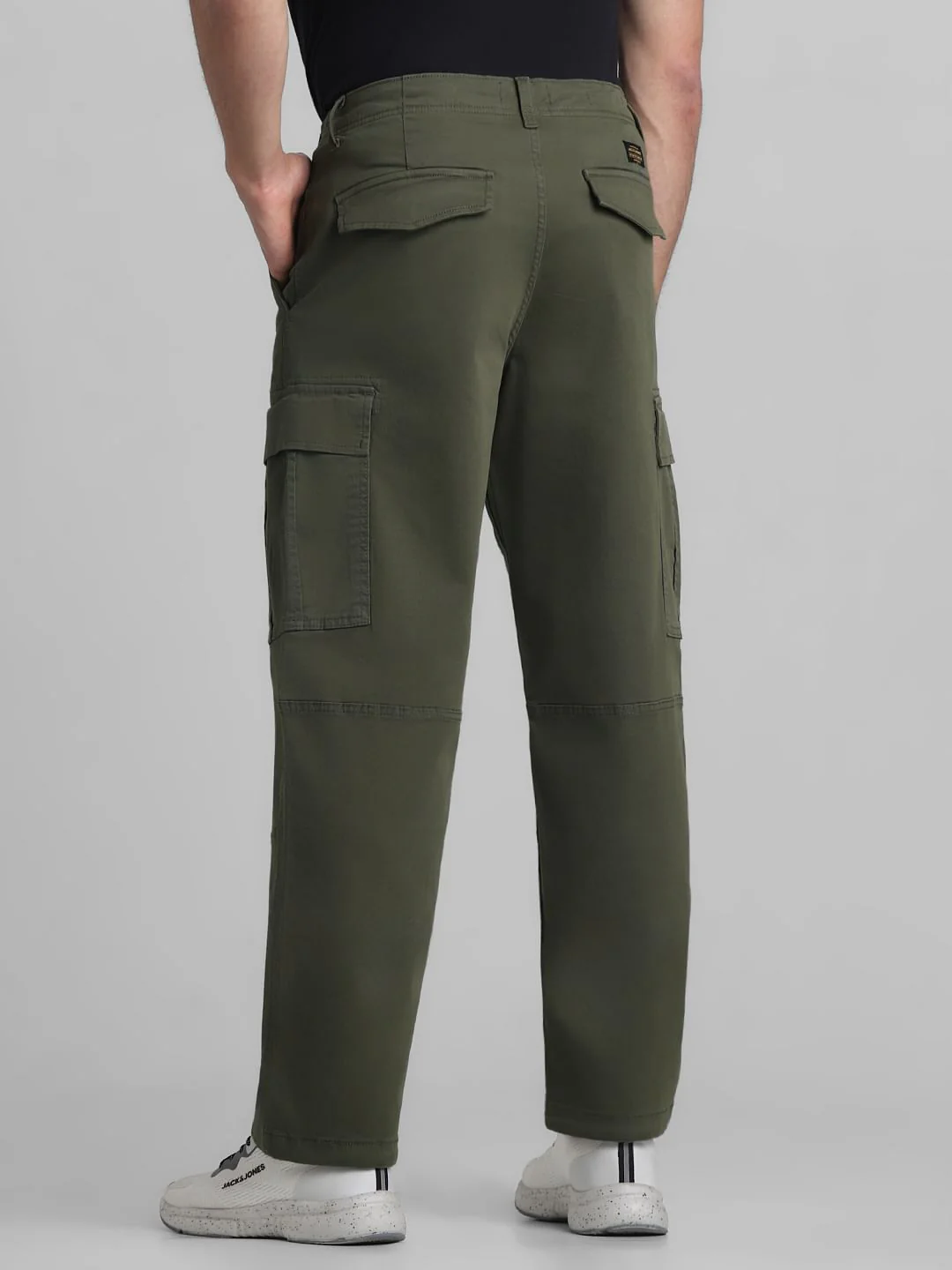 Dark Olive Mid Rise Cargo Pants - Image 3