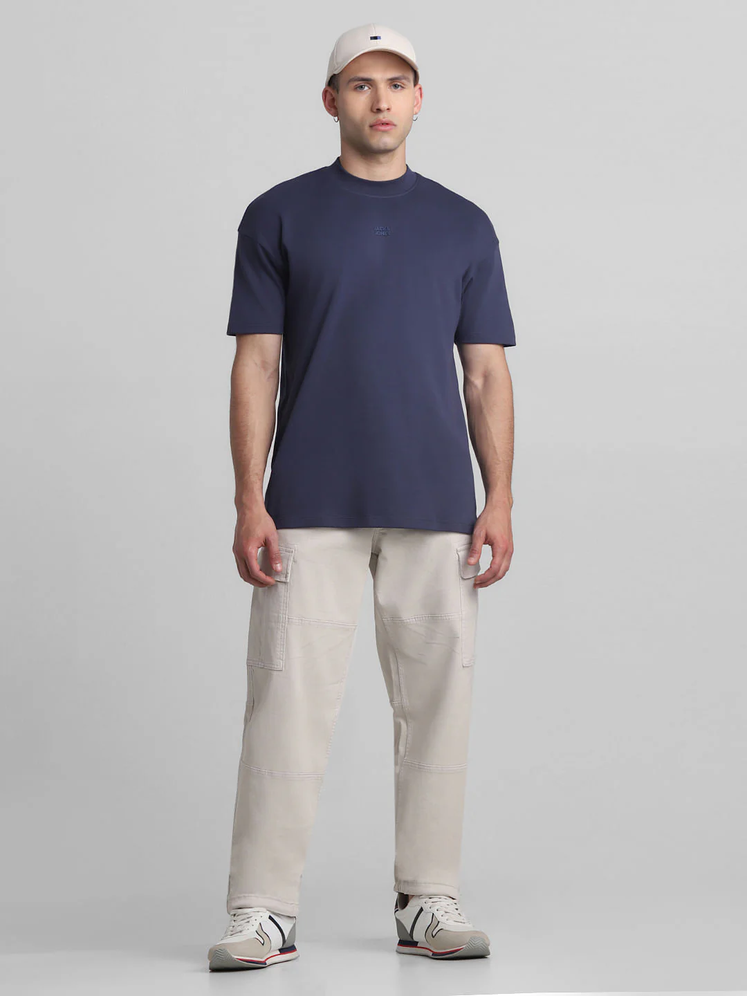 Cream Mid Rise Cargo Pants - Image 6