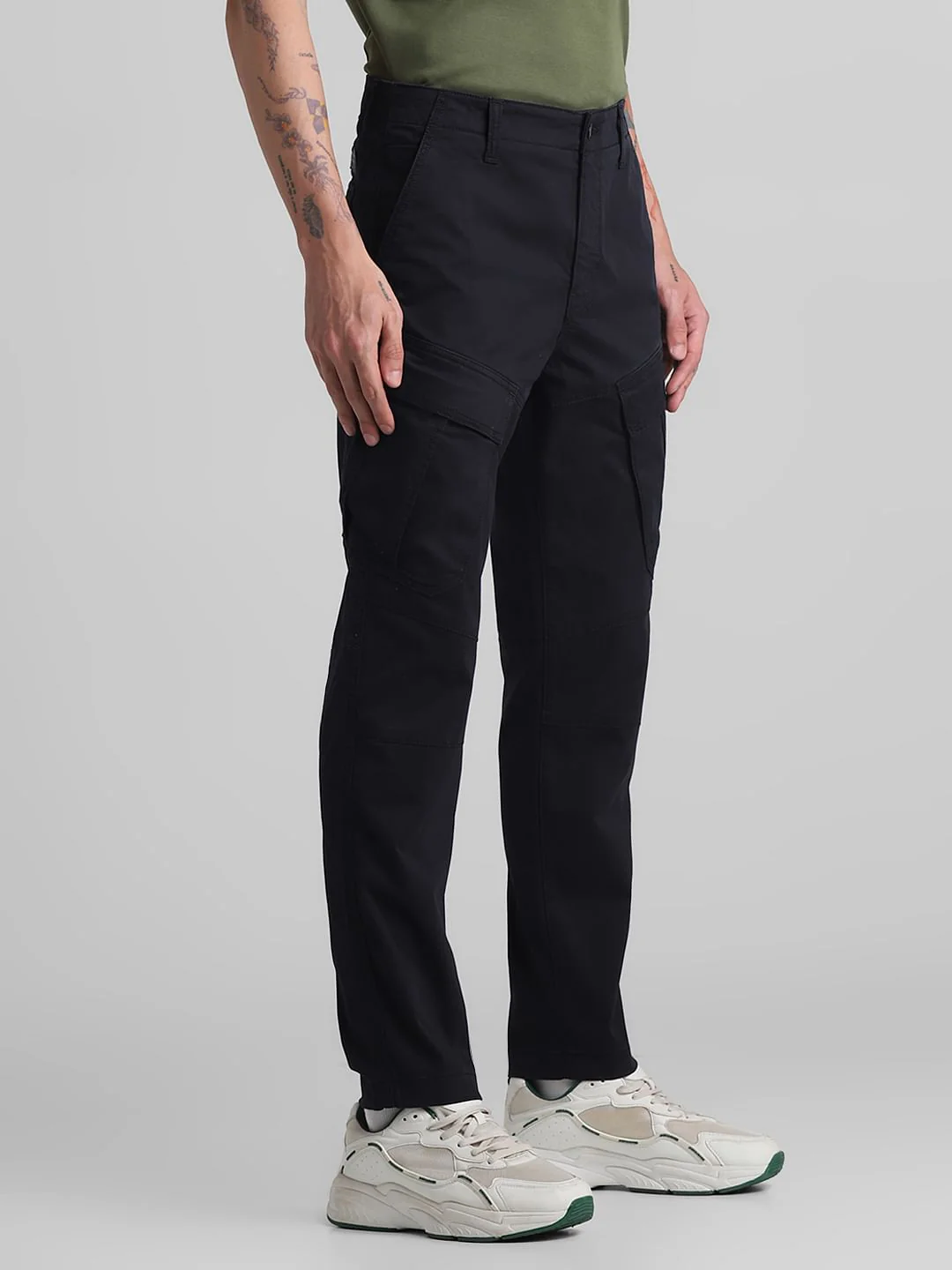 Black Mid Rise Cargo Pants - Image 2