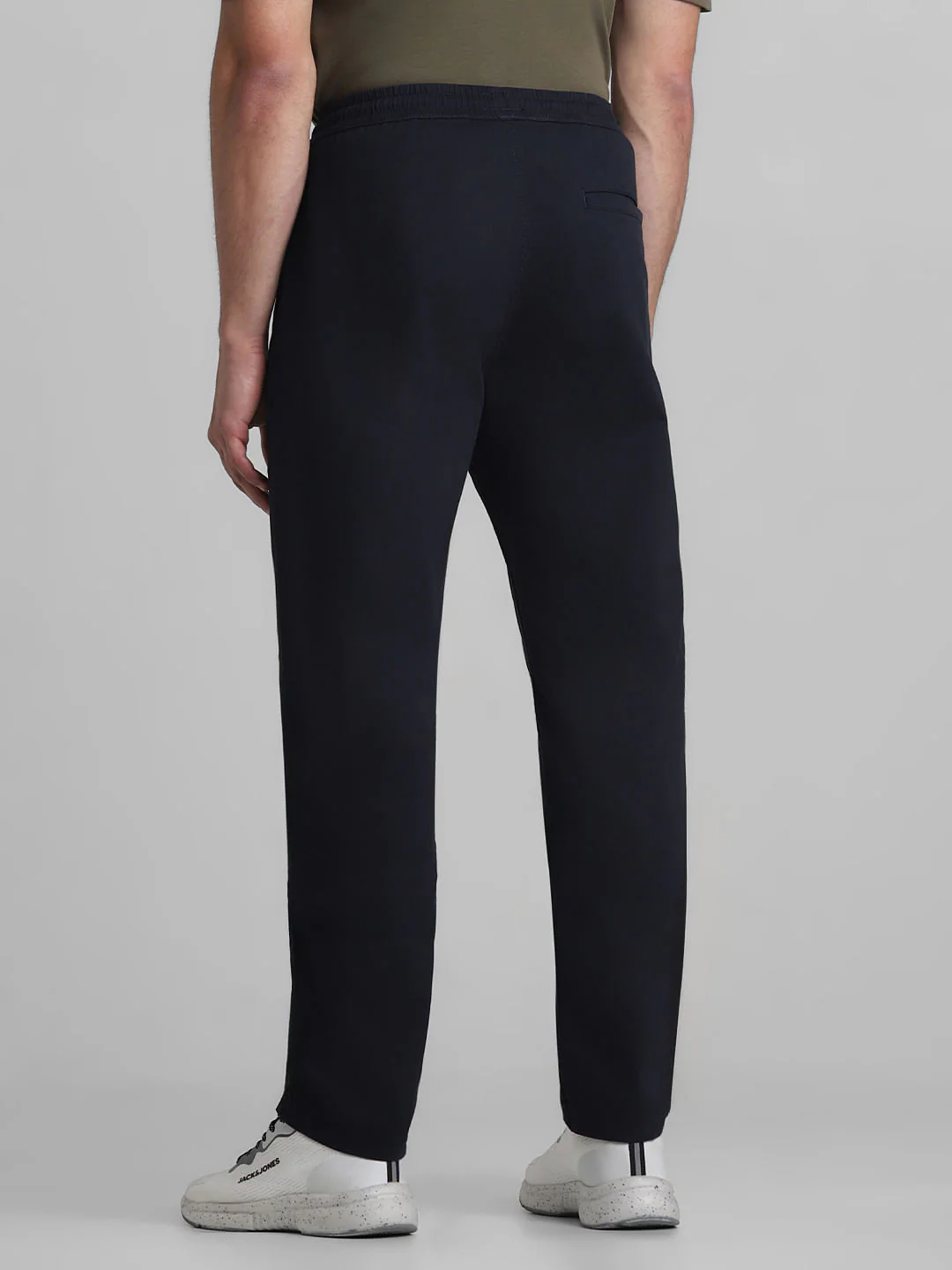 Navy Blue Mid Rise Casual Pants - Image 3