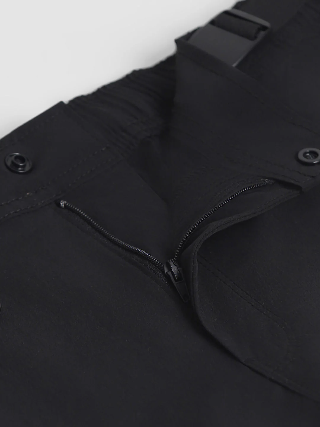 Black Low Rise Cargo Shorts - Image 5