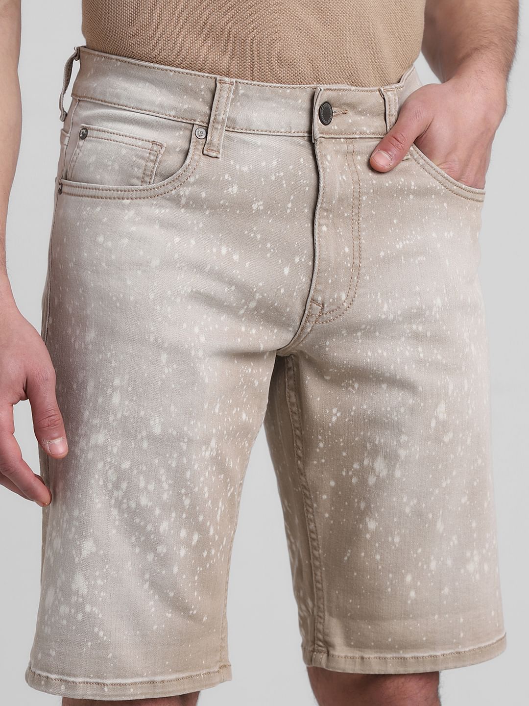 Brown Ombre Co-ord Set Denim Shorts - Image 4