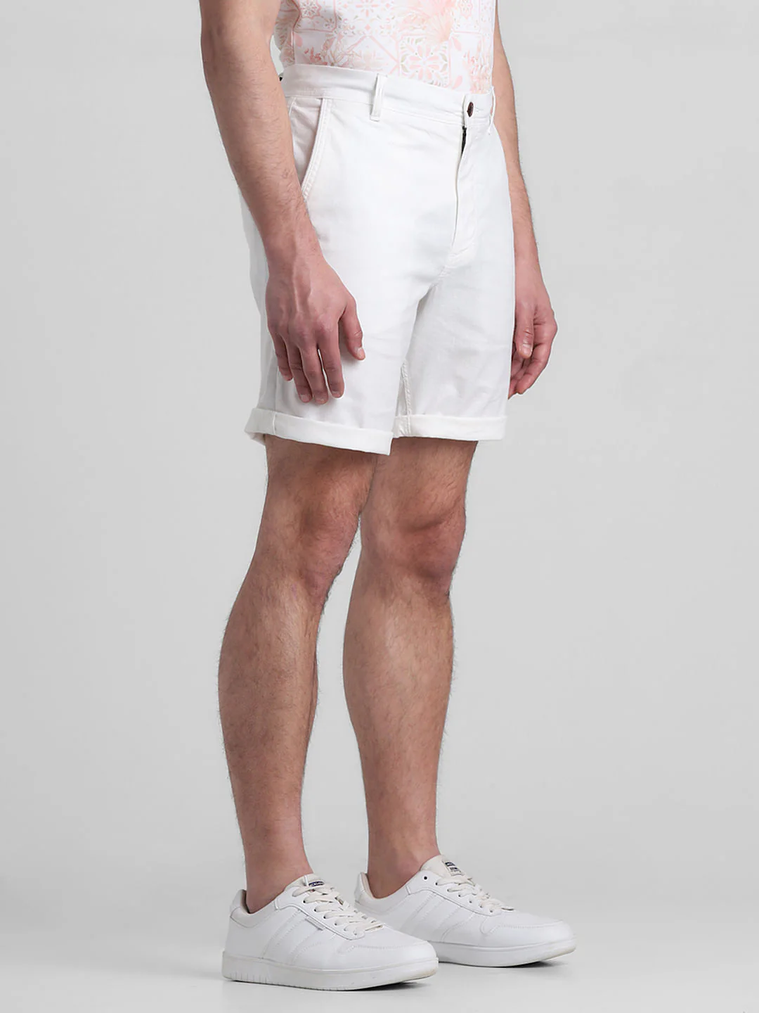 White Regular Fit Chino Shorts - Image 2