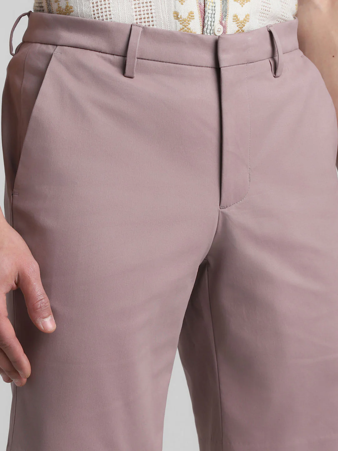 Pink Mid Rise Chino Shorts - Image 4