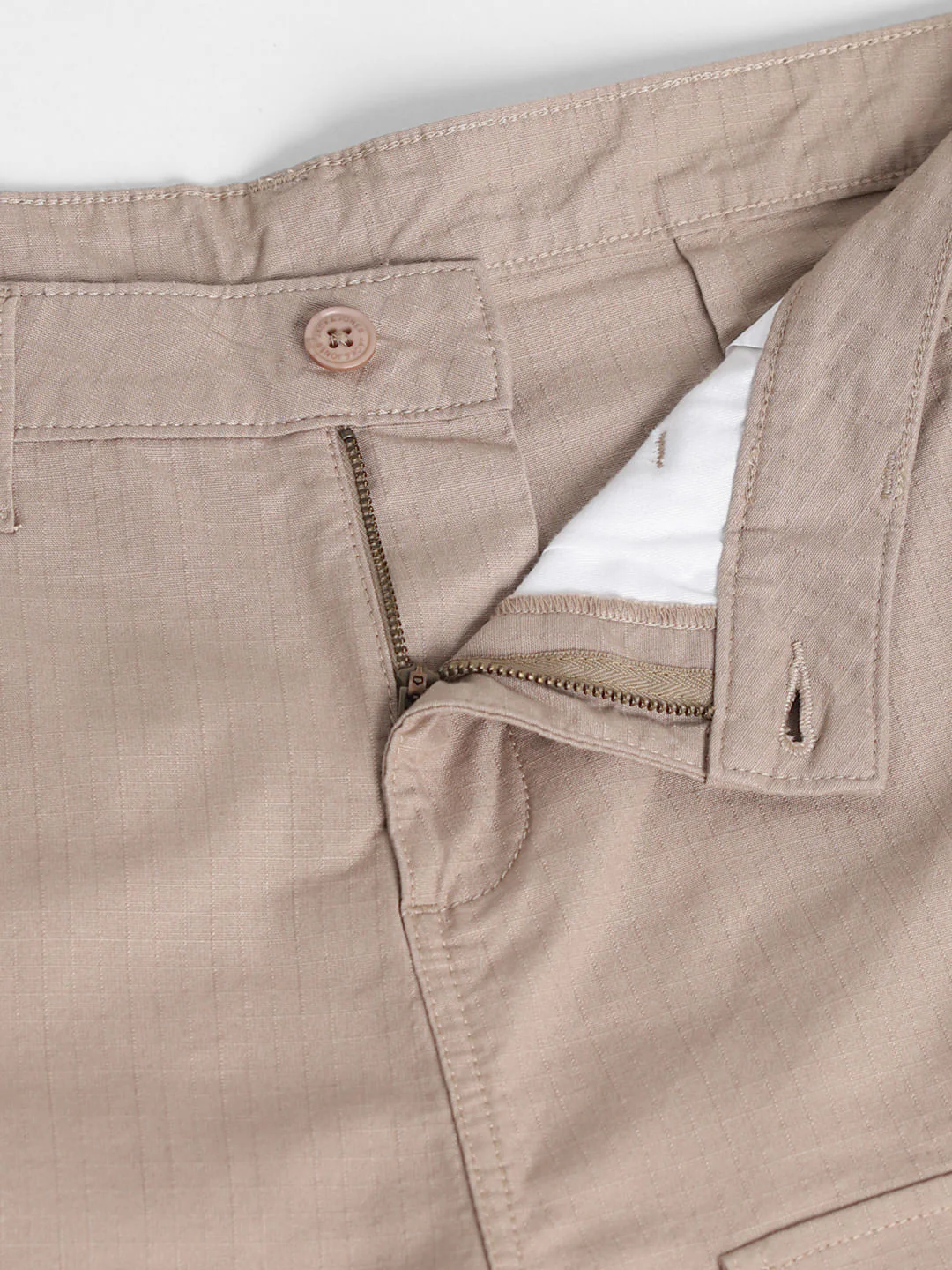Khaki Low Rise Slim Fit Cargo Shorts - Image 5