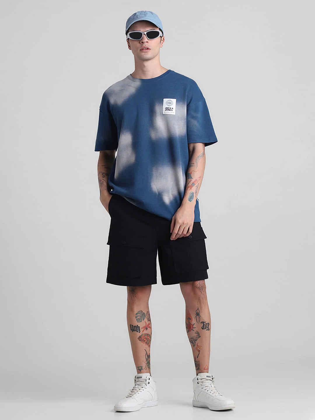 Black Low Rise Slim Fit Cargo Shorts - Image 6