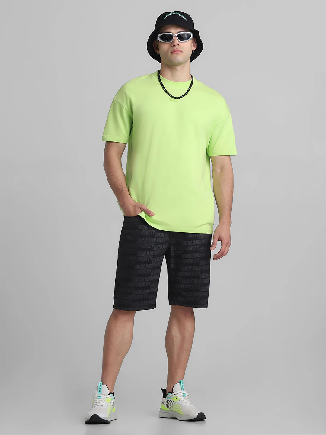 RICK & MORTY Black Printed Co-ord Set Shorts - Image 5