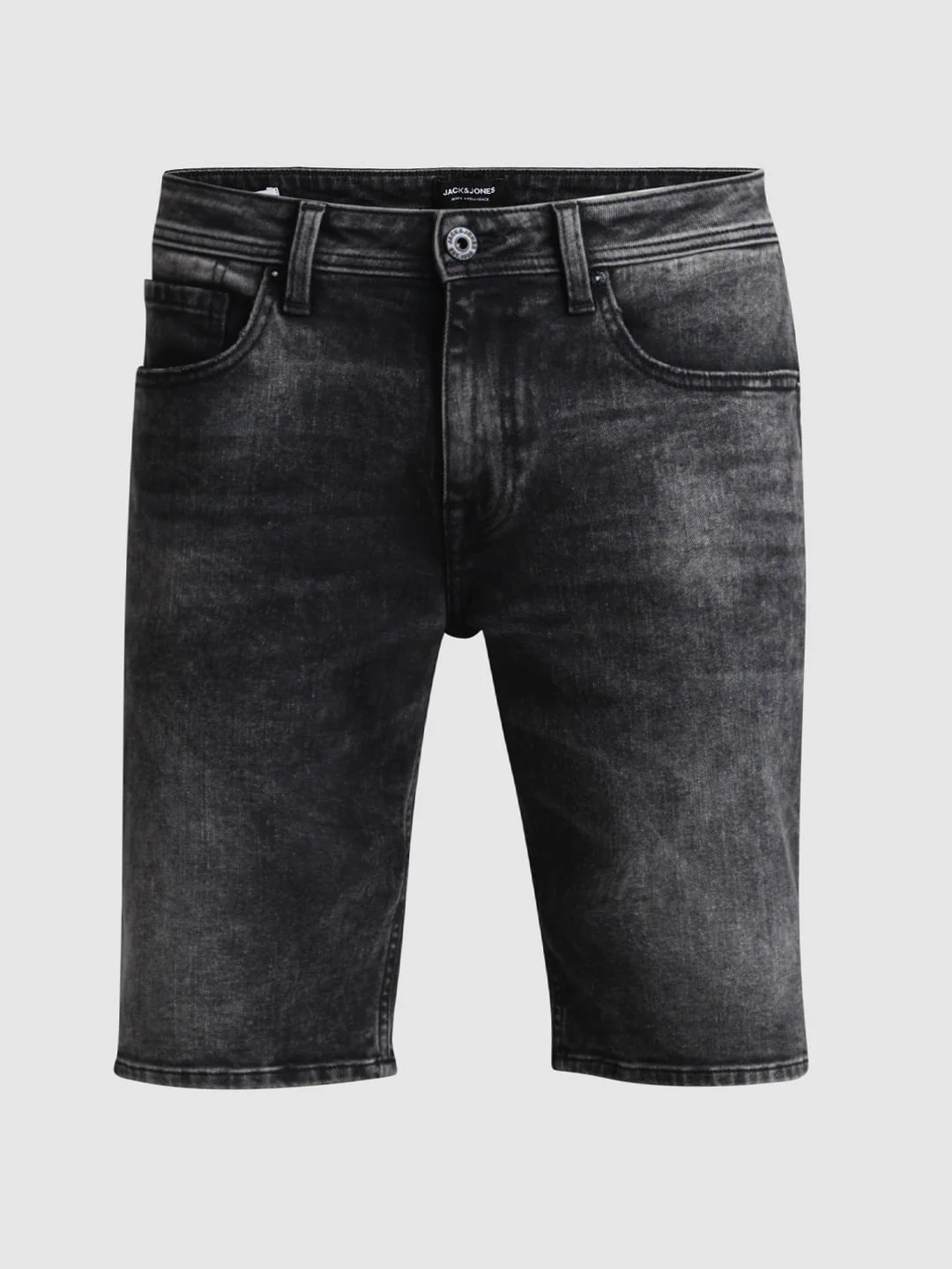 Black Low Rise Washed Denim Shorts - Image 6