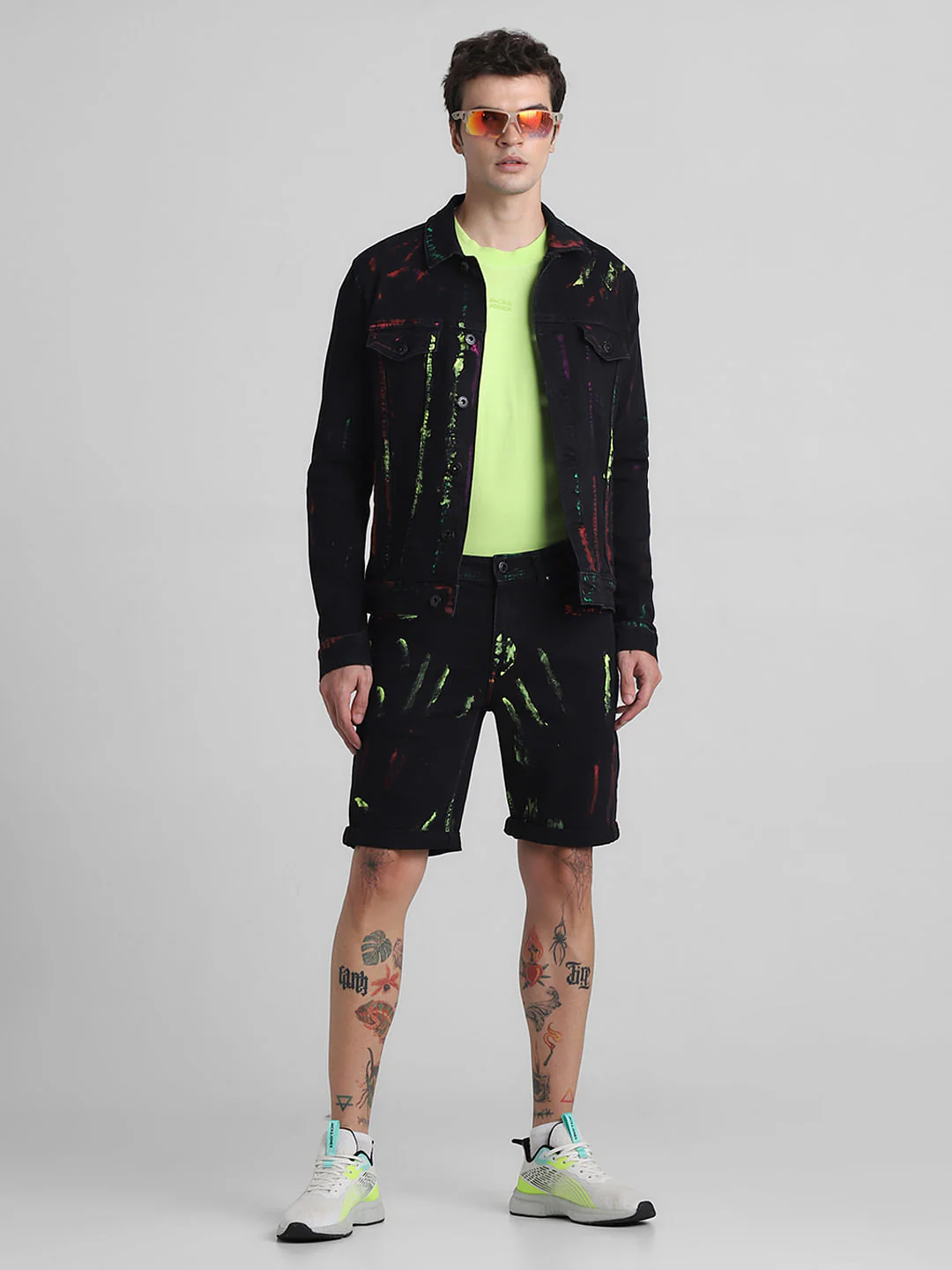 Black Paint Print Co-ord Set Shorts - Image 6