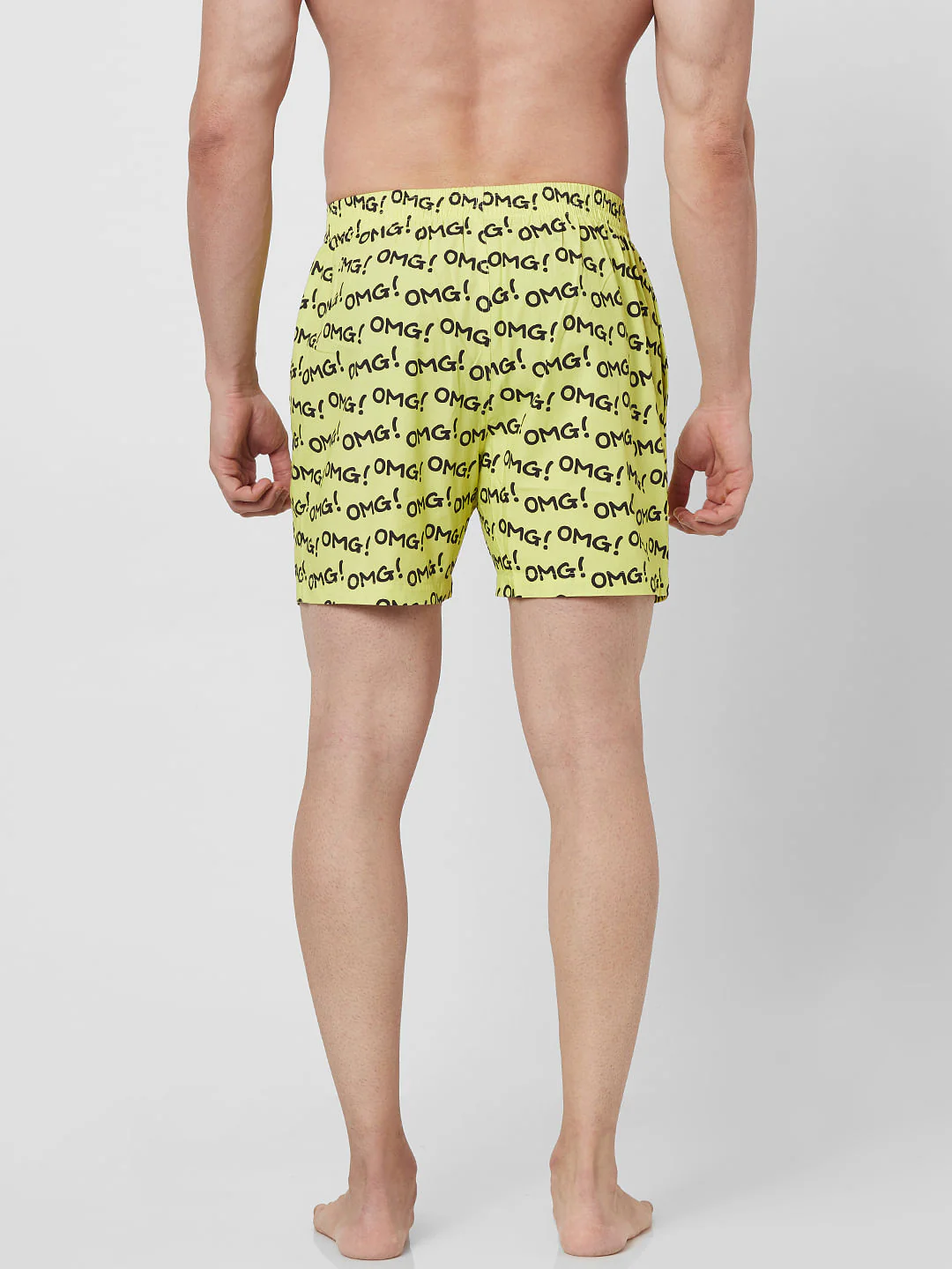 Yellow OMG Text Printed Boxers - Image 4
