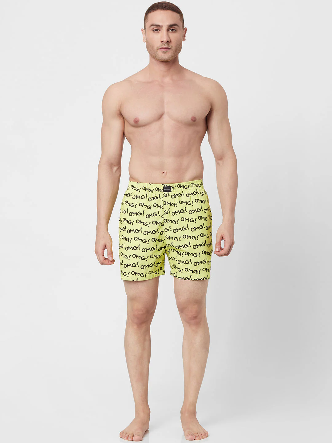 Yellow OMG Text Printed Boxers - Image 6