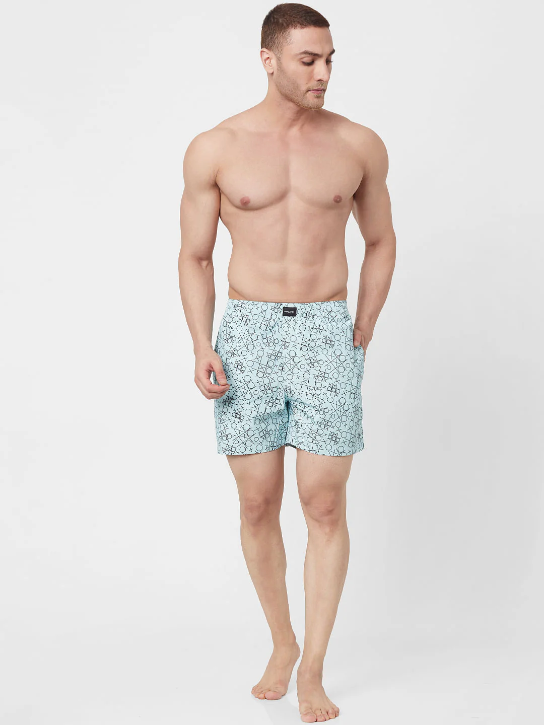 Blue Tic Tac Printed Boxers