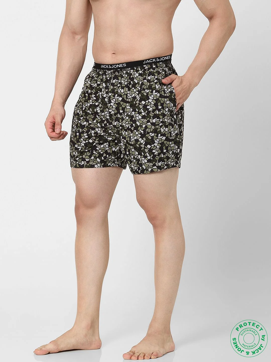 Green Mosaic Print Boxers - Image 2