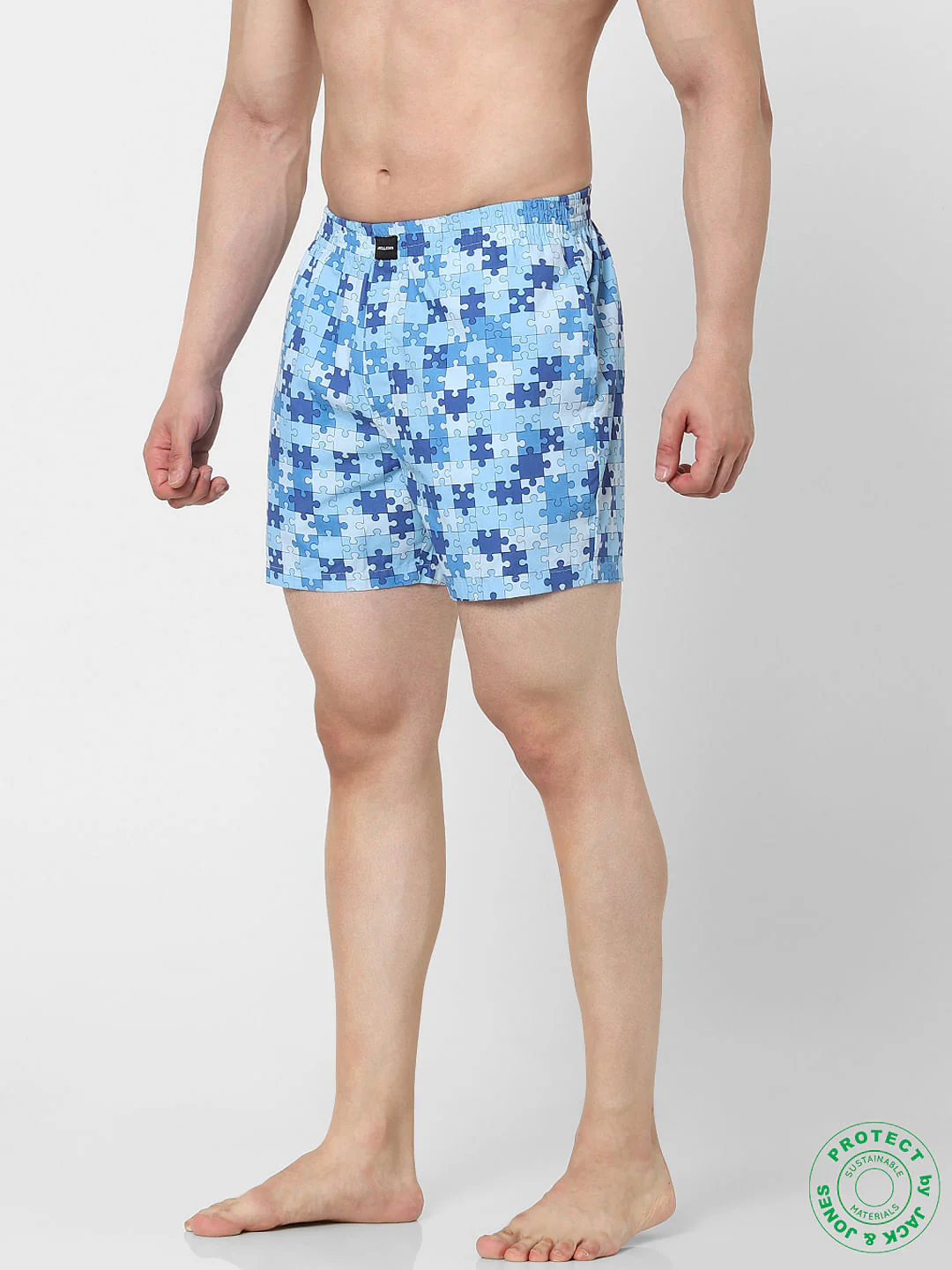 Blue Puzzle Print Boxers - Image 2