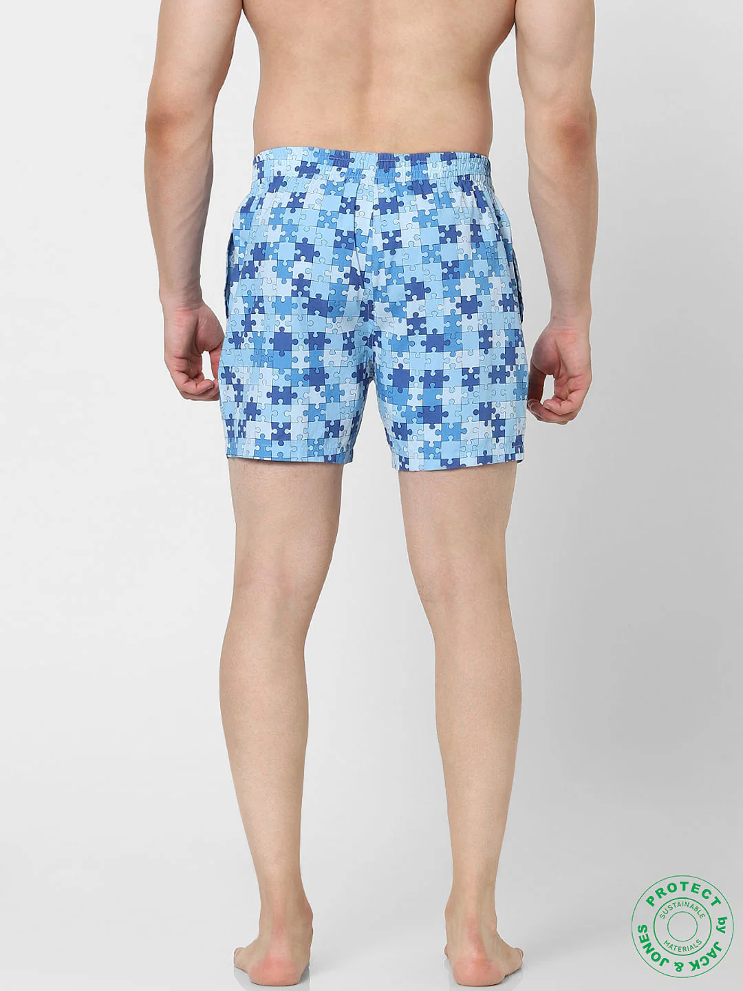 Blue Puzzle Print Boxers - Image 3