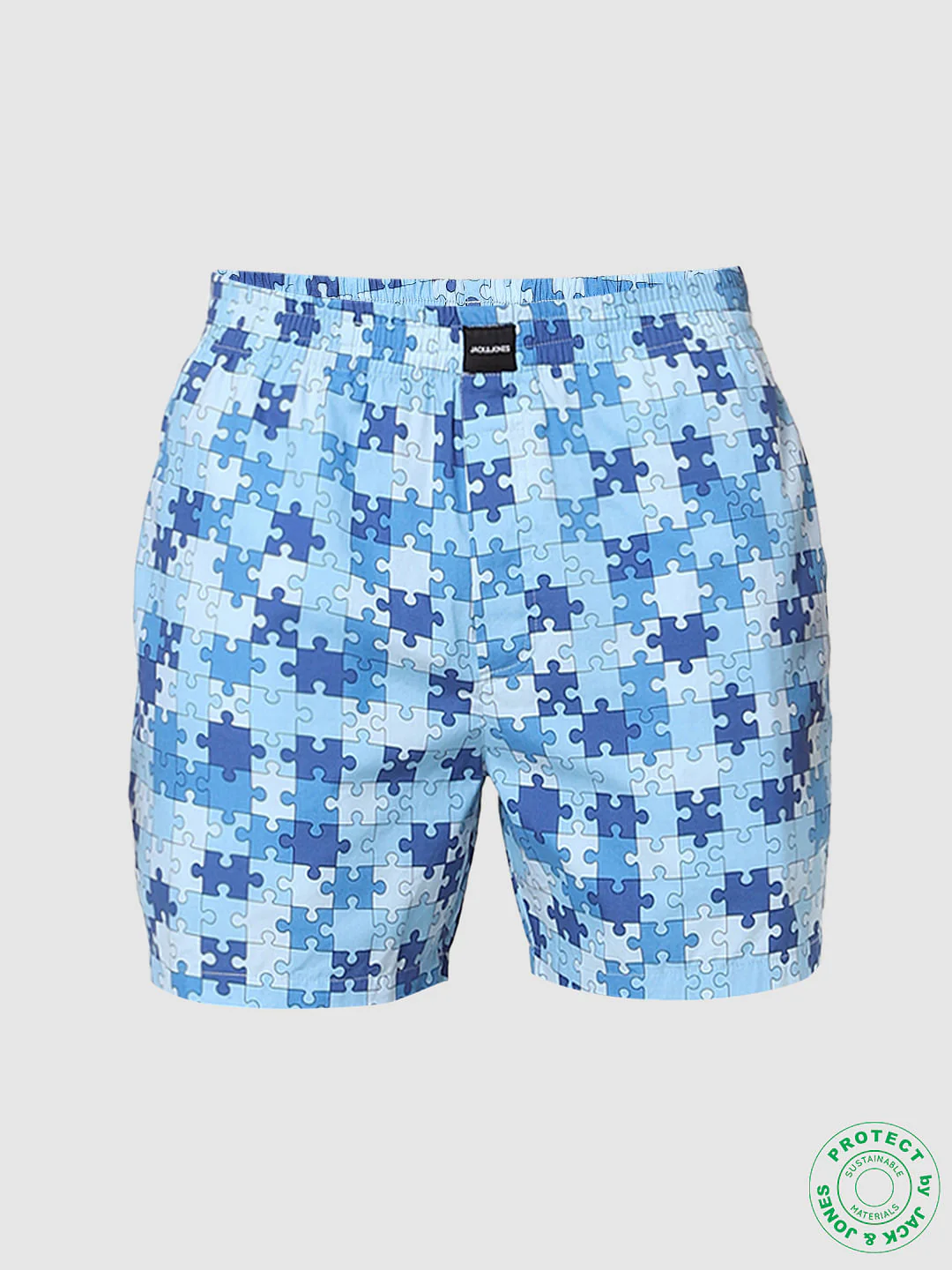 Blue Puzzle Print Boxers - Image 5