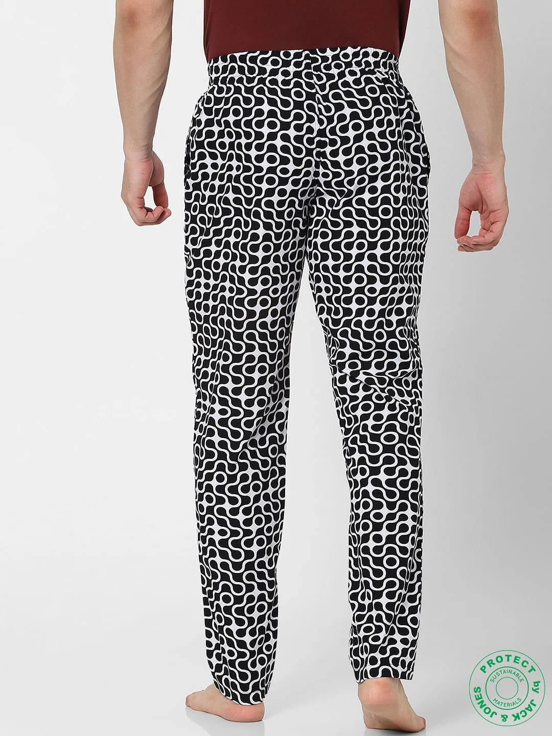 Black & White Mid Rise Abstract Pyjamas - Image 4