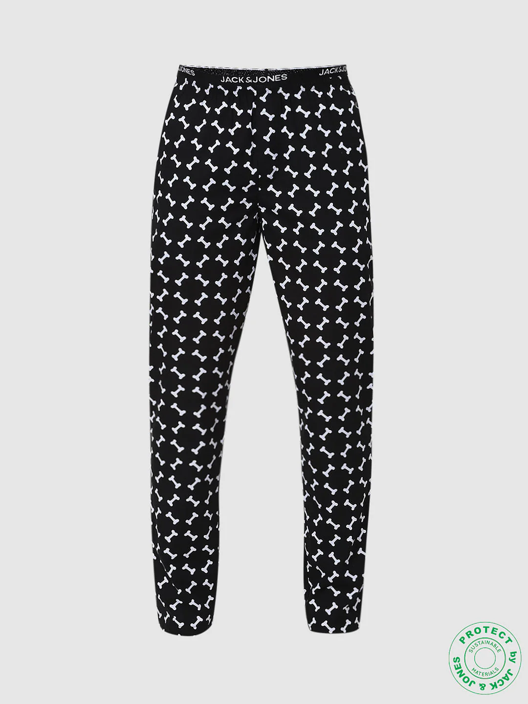 Black Mid Rise Printed Pyjamas - Image 6