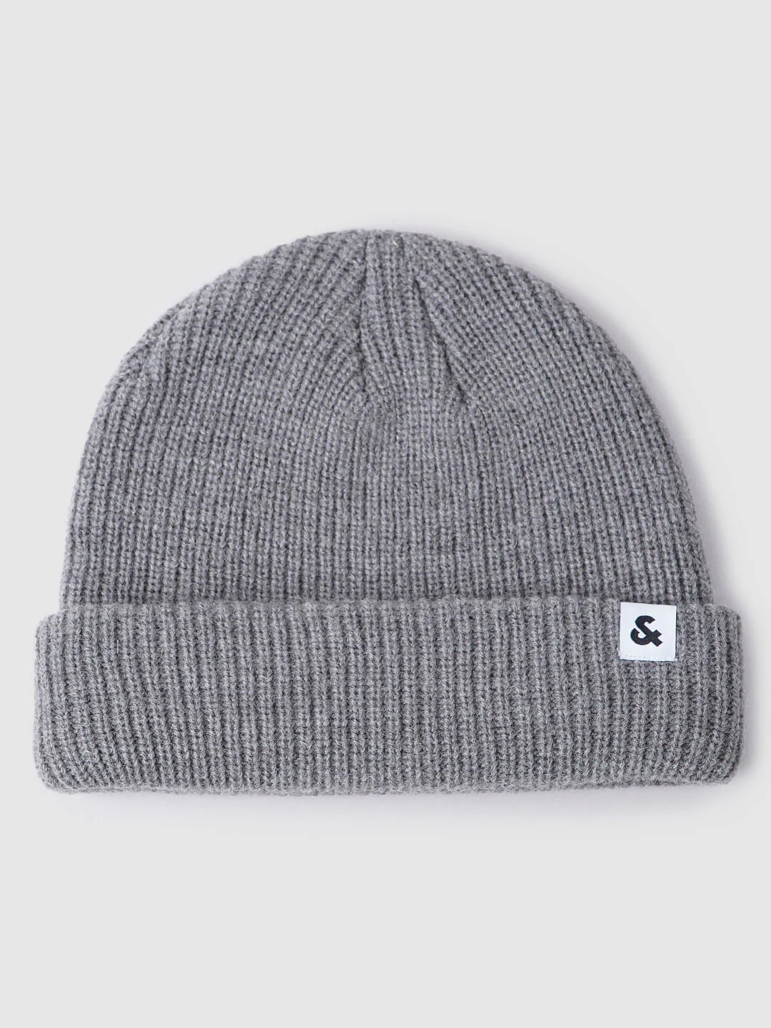 Grey Short Knit Beanie - Image 4