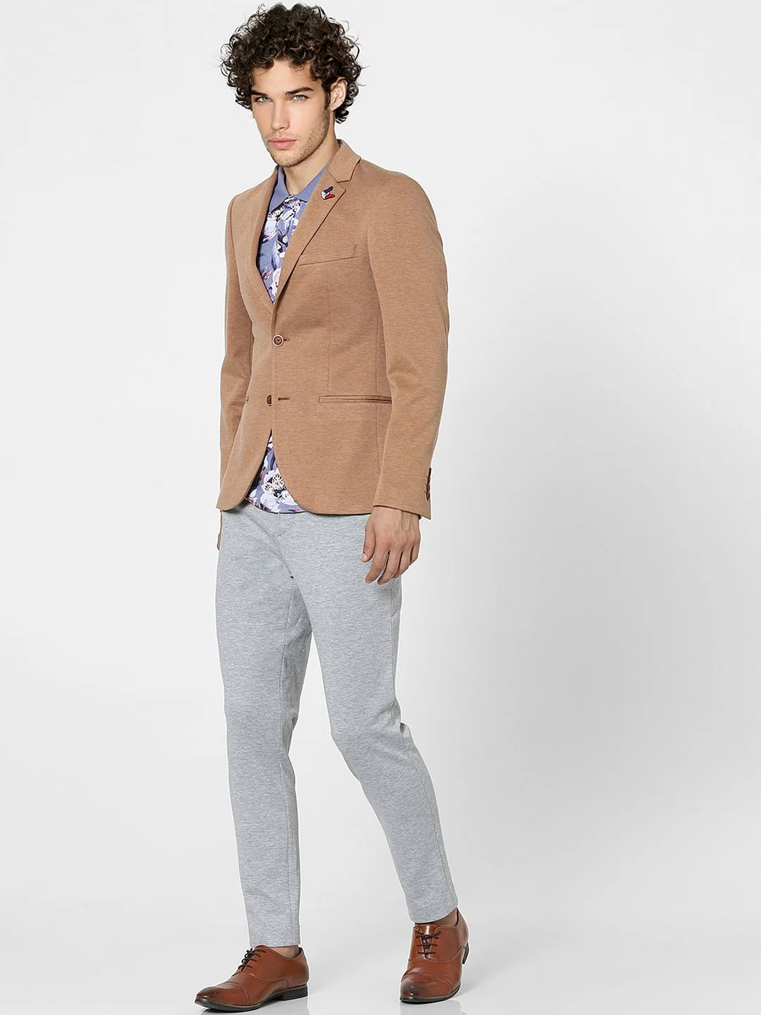Grey Mid Rise Trousers