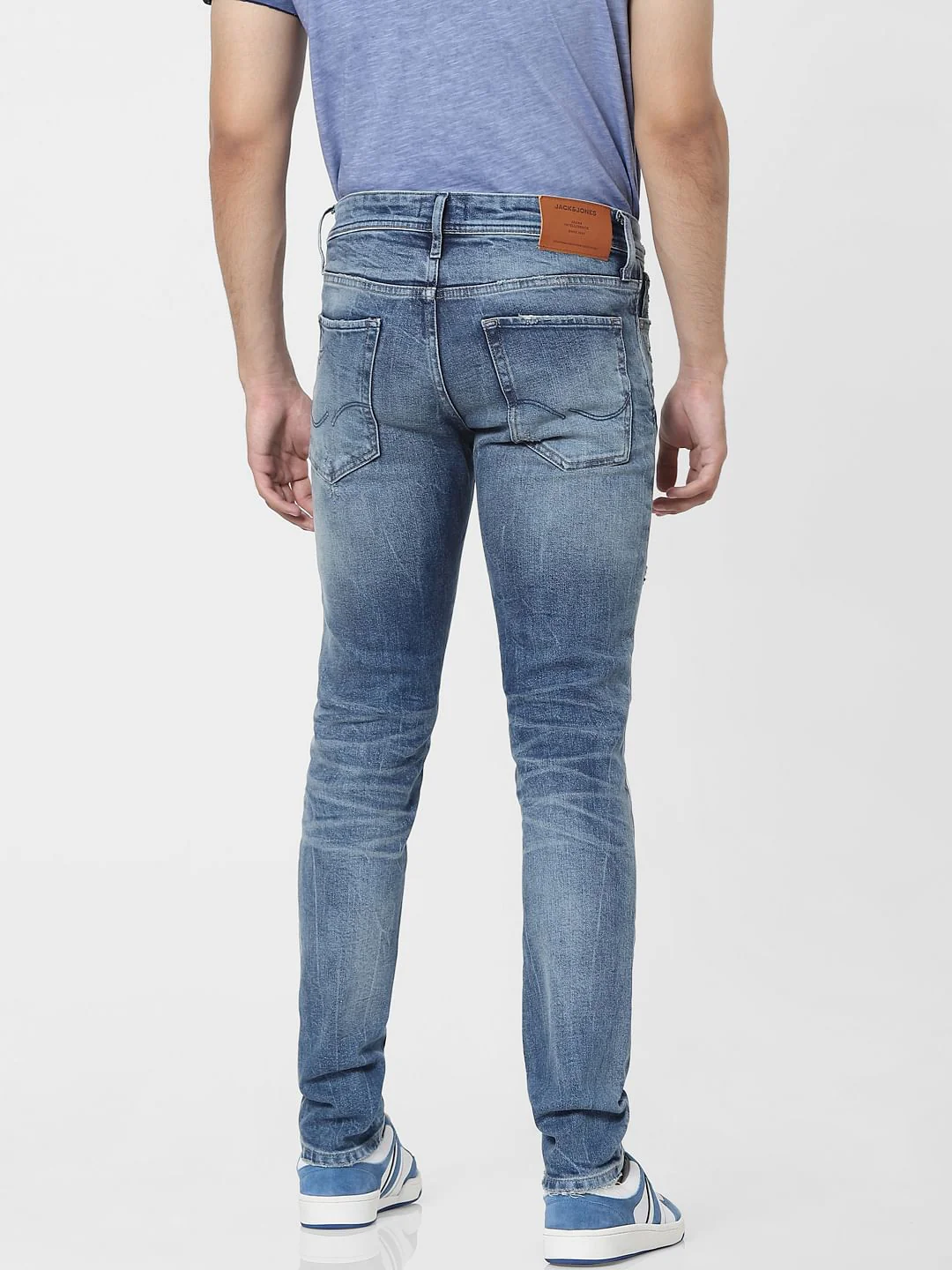 Blue Low Rise Glenn Ripped Slim Jeans - Image 4