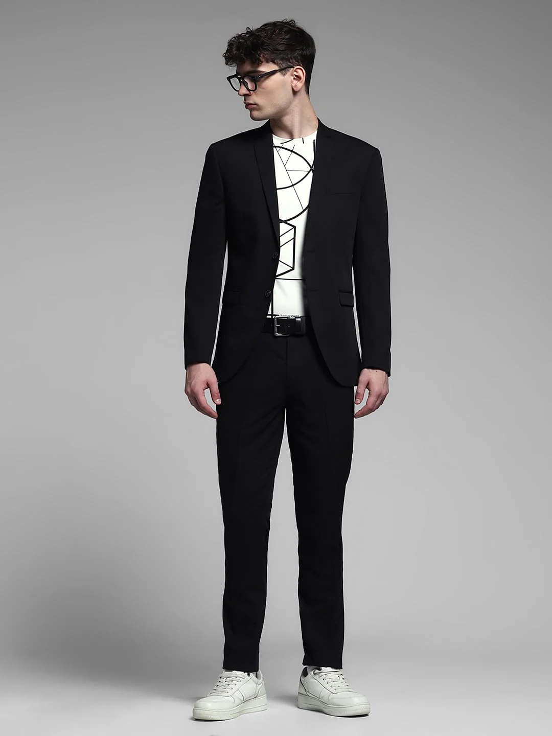 Black Mid Rise Slim Fit Trousers - Image 6