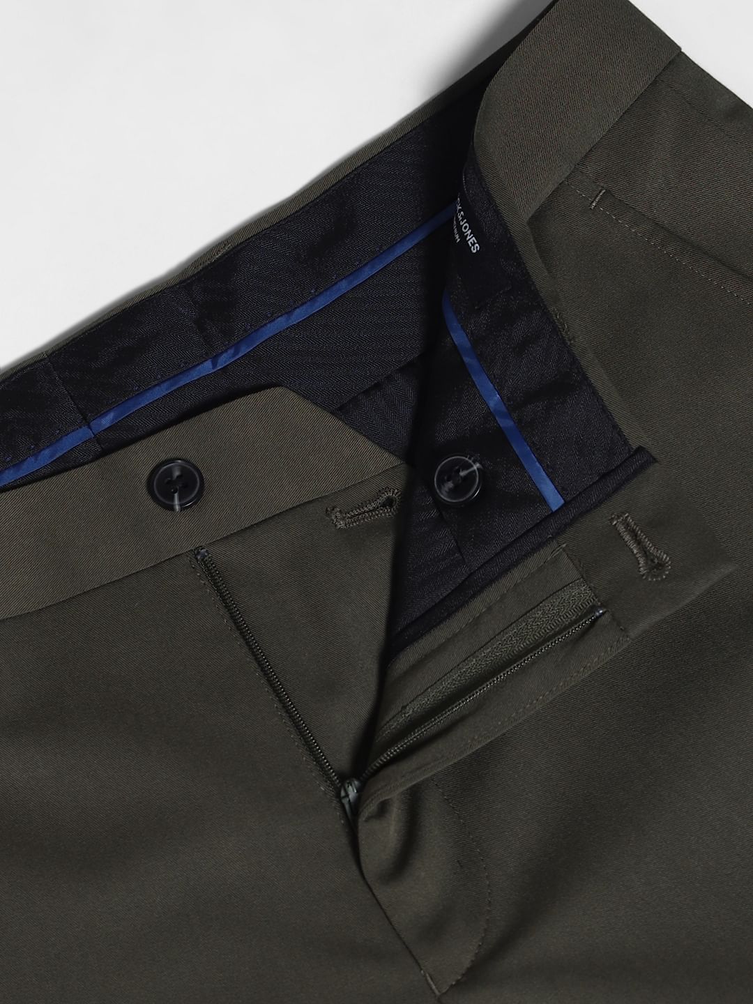Green Mid Rise Slim Fit Trousers - Image 5