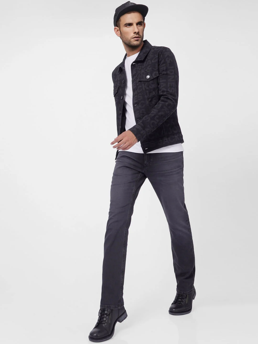 Black Plain Coloured Coat