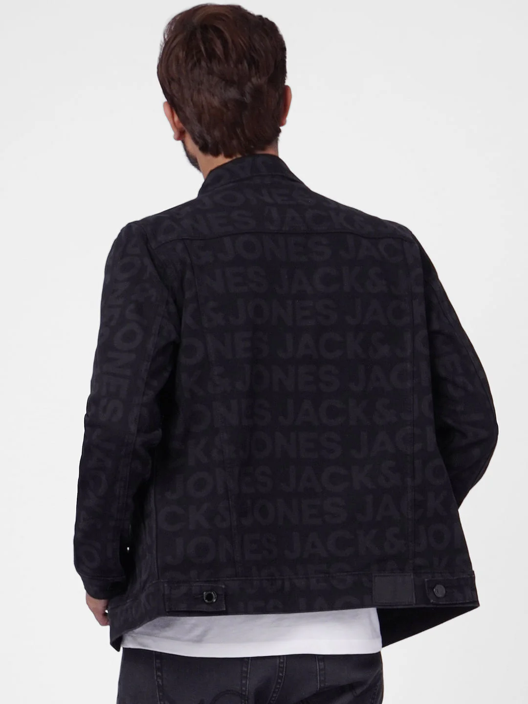 Black Plain Coloured Coat - Image 4