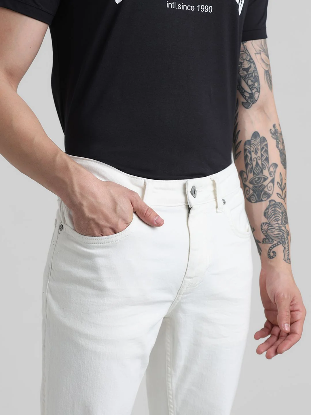 Glenn Slim Fit Low rise Stretch Jeans - White - Image 4